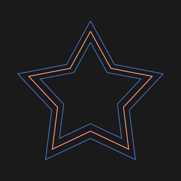 You are a star! Triple Stars Outline in blue, orange, blue  - ORENOB by ORENOB