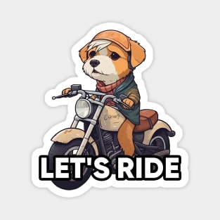 A cute dog and the bike Magnet