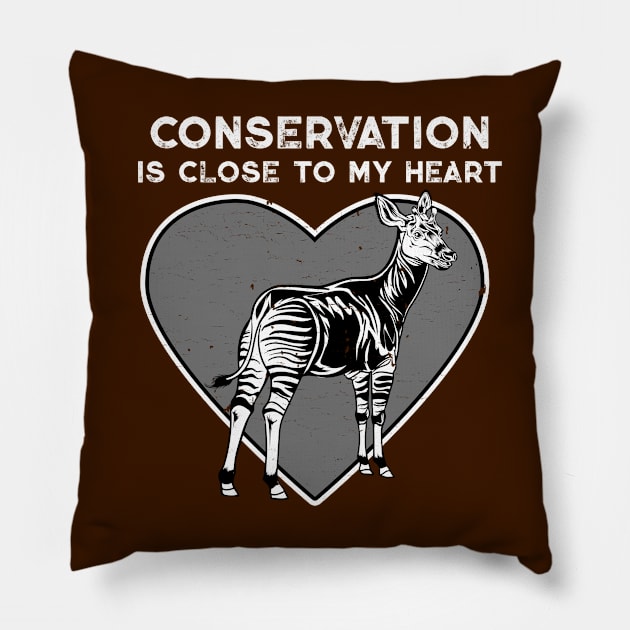 Okapi Conservation Heart Pillow by Peppermint Narwhal