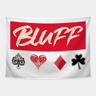 BLUFF with Card Shapes Poker T Tapestry