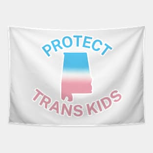 Protect Trans Kids Alabama - Transgender Flag - Protect Transgender Children - Curved Design Tapestry