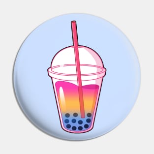 Pansexual Flag Bubble Tea Pin