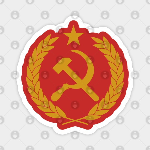 Hammer and Sickle - Yellow Communist Emblem Magnet by Distant War