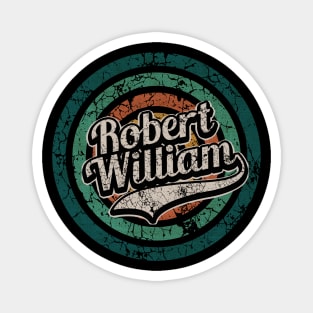 Robert William // Retro Circle Crack Vintage Magnet