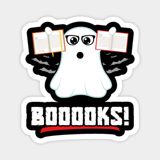 Booooks Boo Ghost Reading Book Library Funny Halloween Magnet