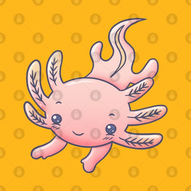 Cute Pink Axolotl for Axolotl Lover by Tamara Lance