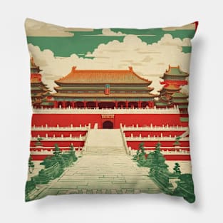 Forbidden City China Vintage Travel Poster Tourism Pillow