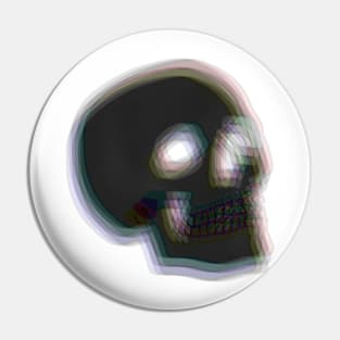 Blurry Black 3D Skull Pin