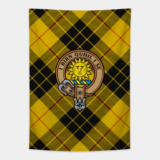 Clan MacLeod of Lewis Crest over Tartan Tapestry