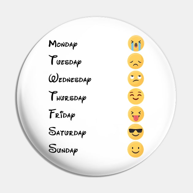 Emoji Days of the Week Pin by Dieowl