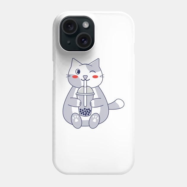 light grey cat Phone Case by Itsme Dyna