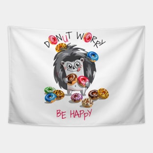 hedgehog donut worry Tapestry