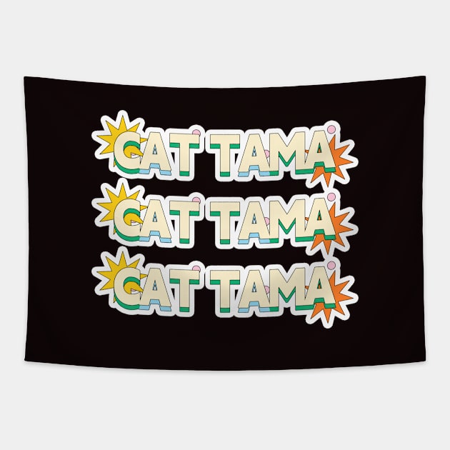 Cat Tama,Tama Super Station Master Tapestry by LycheeDesign