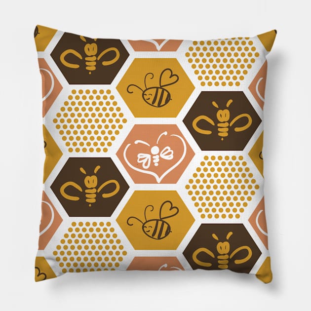 Bees Honeycomb Beekeepers Gifts Pillow by savariya