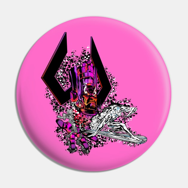 Galactus & Silver Surfer - Classic Pin by AlternateRealiTEE