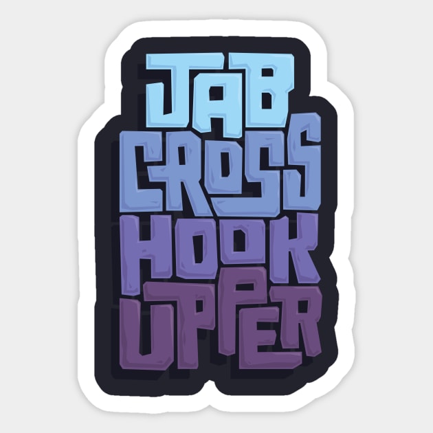 Jab Cross Hook Uppercut Boxing Stickers sold by Sensory Lucila