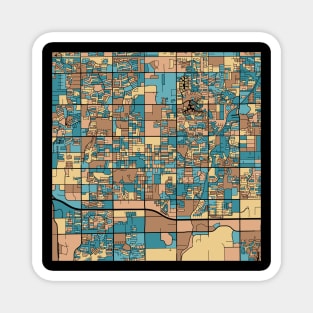 Chandler Map Pattern in Mid Century Pastel Magnet