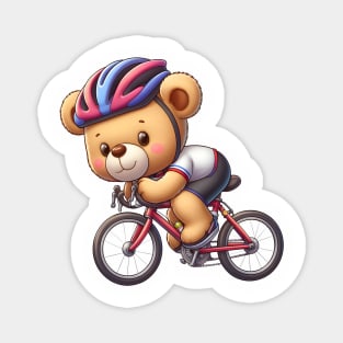 Cute Cycling Bear Kawaii Magnet