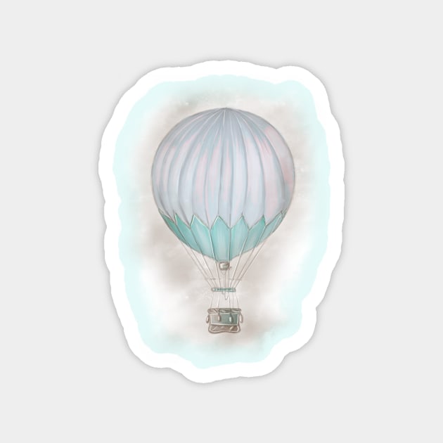 retro style flying balloon Magnet by VikingArt