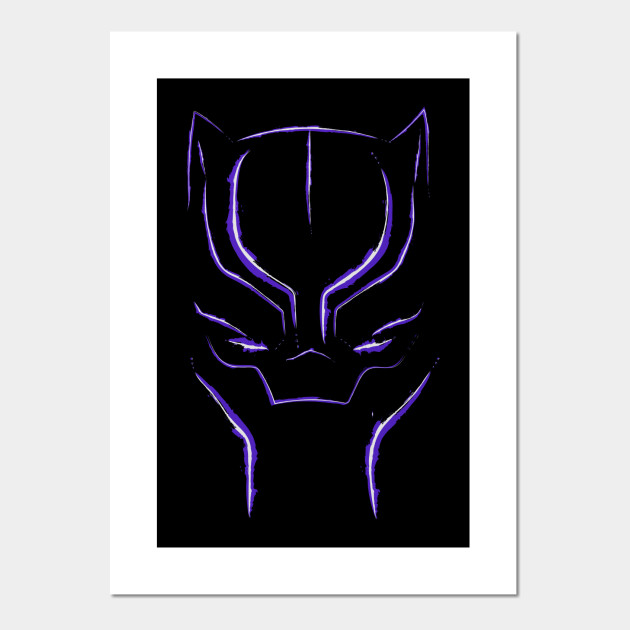 Black Panther Mask Purple And White Black Panther Affiche Et Impression D Art Teepublic Fr