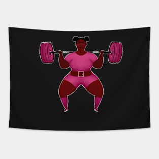 Strong Women Powerlifting gym girl in Pink Tapestry