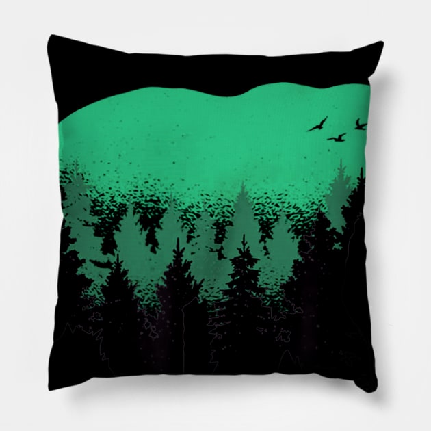 Bear Camping, Nature and Hiking with Forest Pillow by Jipan