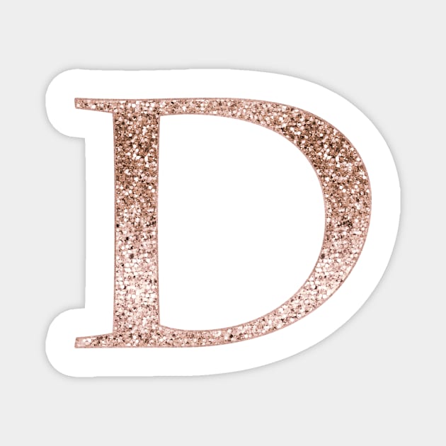 D rose gold glitter monogram letter Magnet by RoseAesthetic