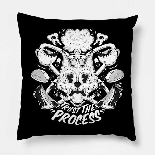 "Trust The Process" Black Shirt Pillow by Mess By Design 