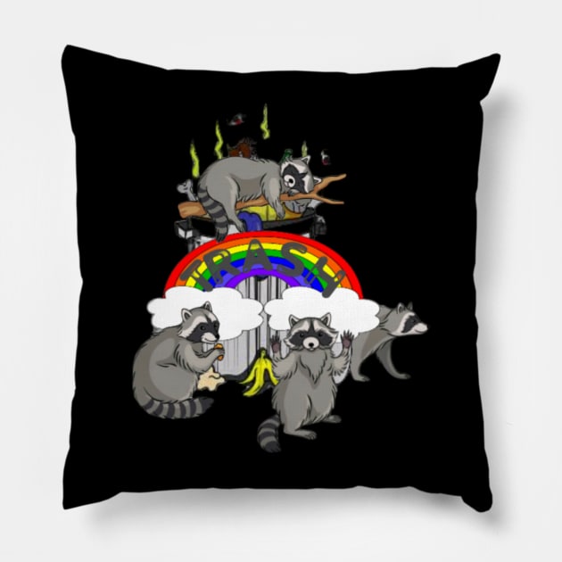 Trash Raccoons Pillow by River Cat Crafts