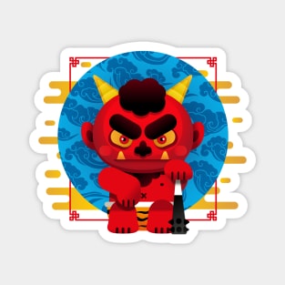 Red Oni Kawaii Magnet