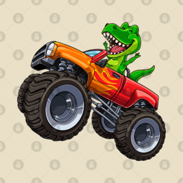 Dinosaur Monster Truck T Rex Funny Dino Boys Kids - Dinosaur Monster ...