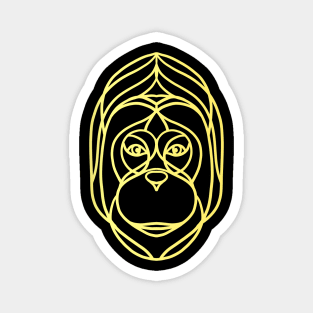 Monkey line art Magnet