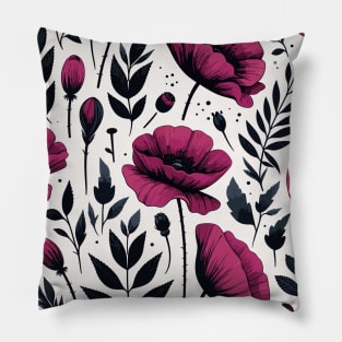 Poppy Flower Pillow