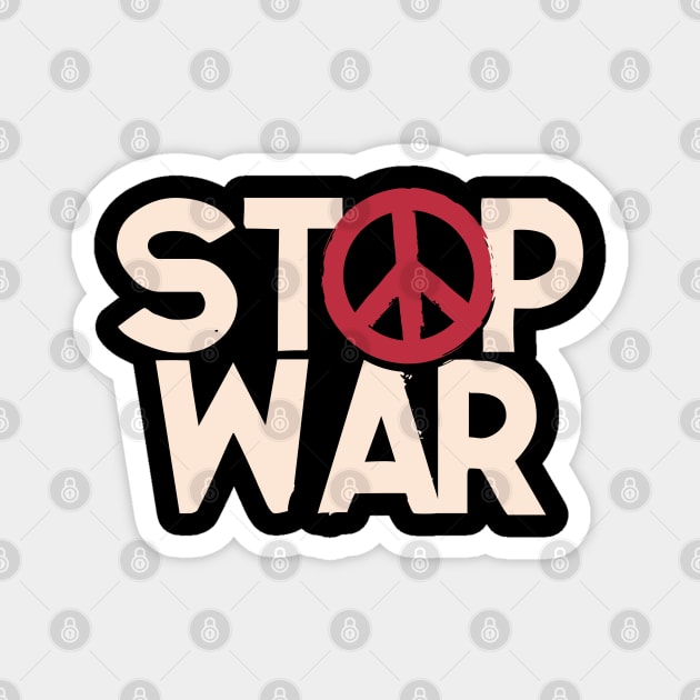 Stop War - Peace Symbol Magnet by Distant War