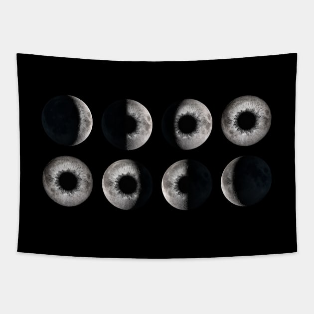 Moon Eye Phases 2 Tapestry by WatchUrBack