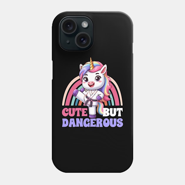 Cute But Dangerous Funny Karate Martial Arts Unicorn Girls Phone Case by savage land 