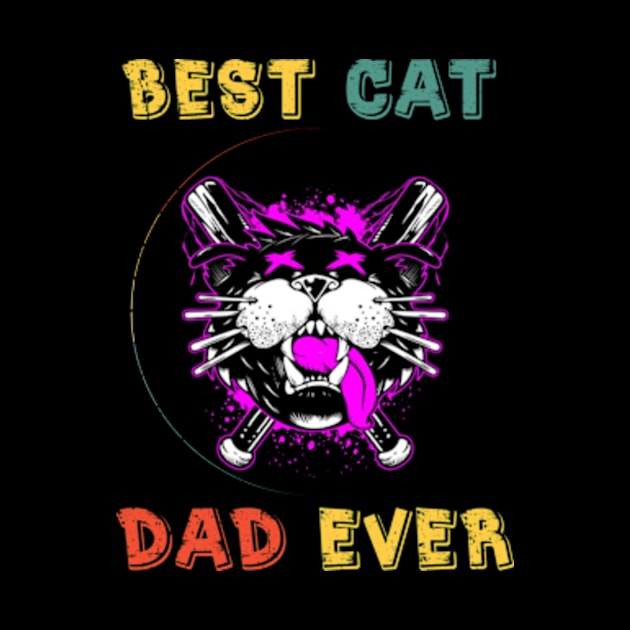 Funny Best Cat Dad Ever by StuSpenceart