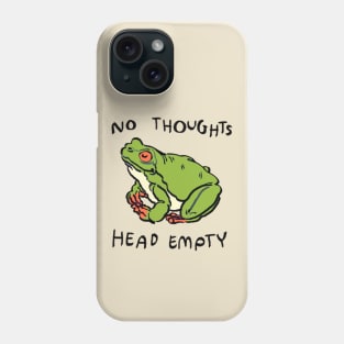 cute peaceful smiling tree frog with no thoughts head empty meme text Phone Case