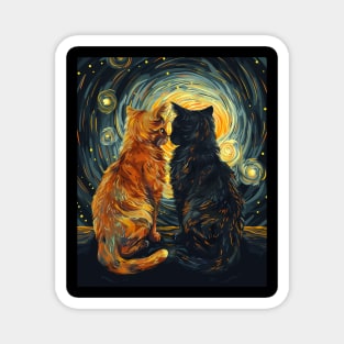 Cat Starry Night Poetry Magnet