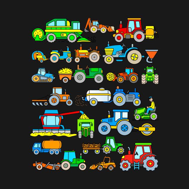 21 agricultural vehicles like tractor, combine harvester, seeder, hay baler and plow by samshirts