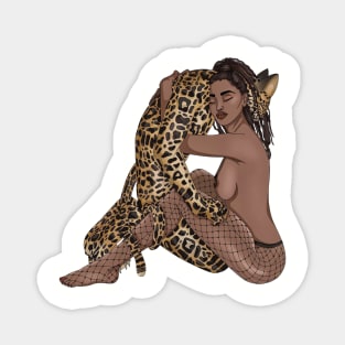 leopard girl Magnet