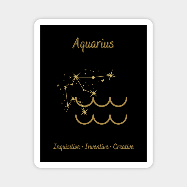 Astrology Collection - Aquarius (Symbol & Constellation) Magnet by Tanglewood Creations