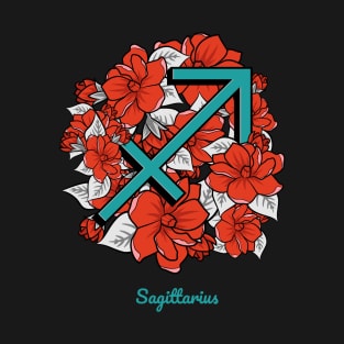 Floral Zodiac Sign Sagittarius Gift Women Men T-Shirt