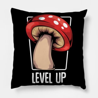 Mushroom - Level Up - Cool Gamer Fly Agaric Pillow