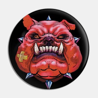 pink bull dog Pin