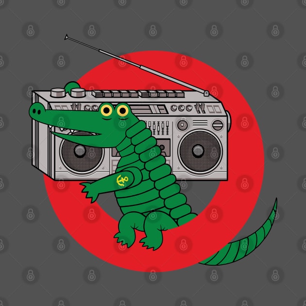 Boombox Alligator Ghettoblaster Crocodile Croc by Baschz Leeft