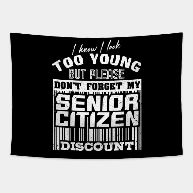 'I Know I Look Too Young But..' 50th Birthday Vintage Gift Tapestry by ourwackyhome