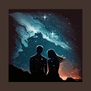 couple watching  a shooting star T-Shirt