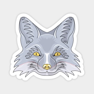 silver fox face Magnet