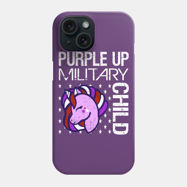 Awareness Month Purple Up Military Child Purple-Up Unicorn Phone Case by alcoshirts